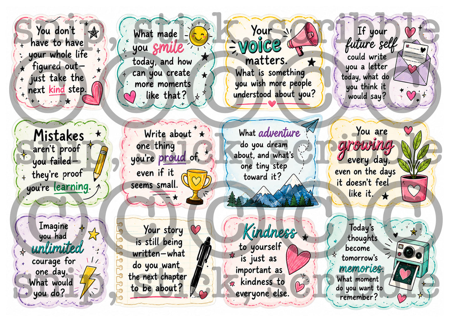 Journal Prompt Stickers - bright
