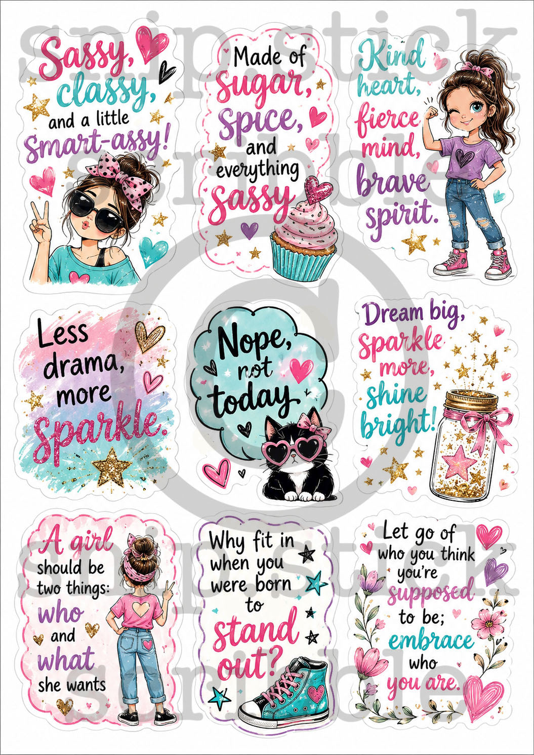 Sassy Girl Stickers A5