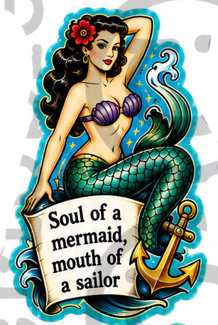 Soul Of A Mermaid Large Sticker