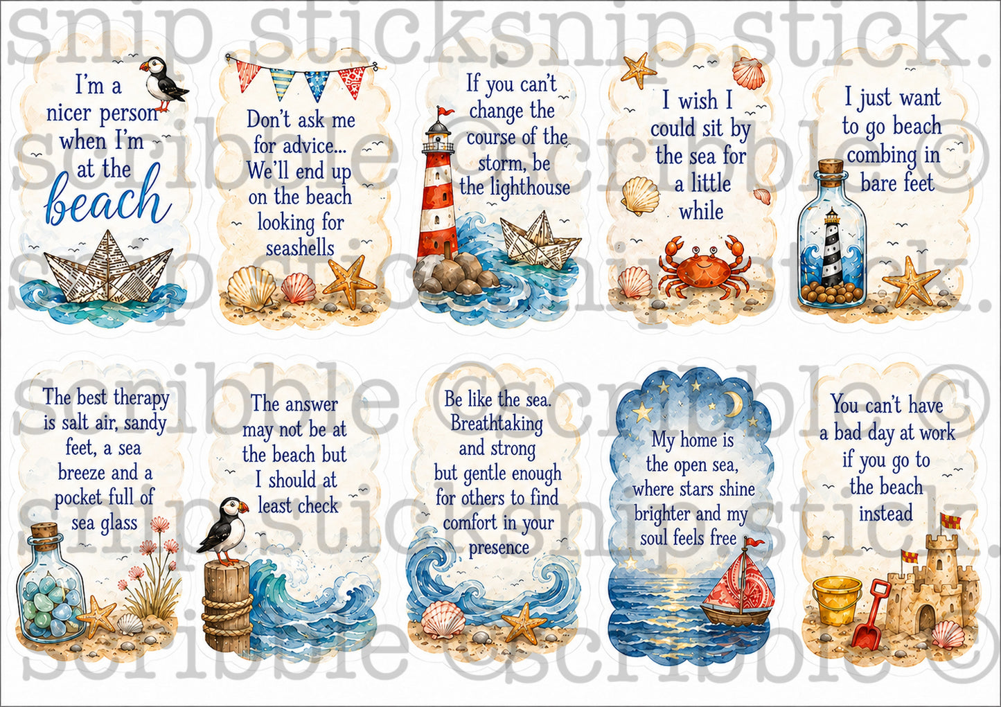 Beach Life Sticker Sheet