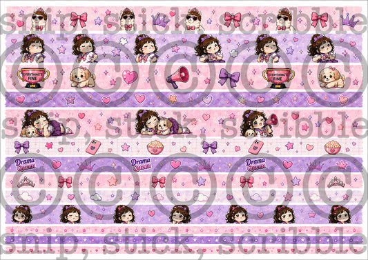 Drama washi strips long