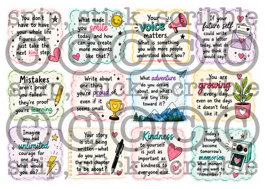 Journal Prompt Stickers - bright