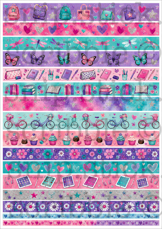 Girl Stuff Bright Washi Tape Strips
