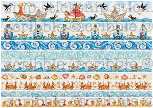 Seaside Paper Boats Washi Strips
