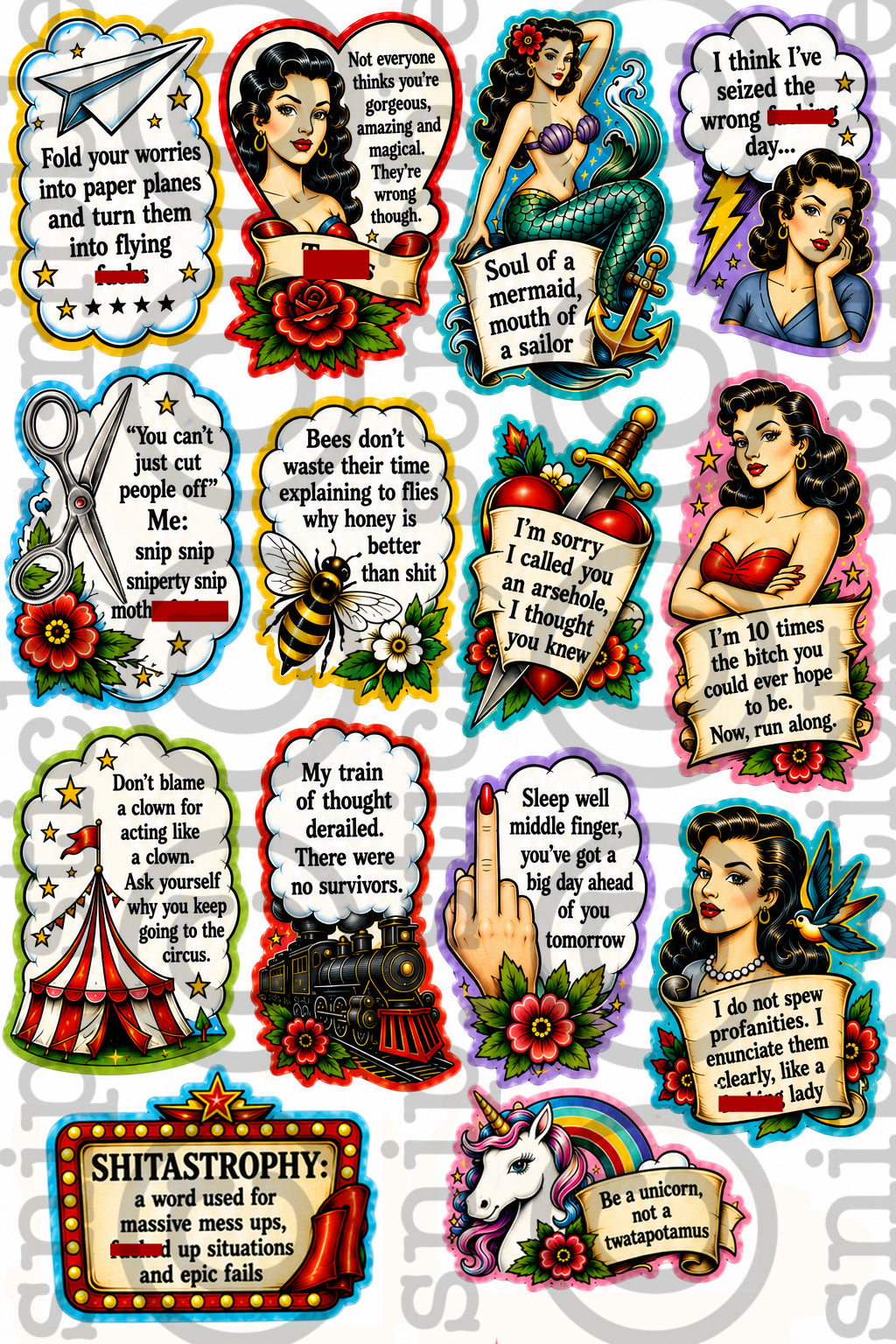 Sweary Attitude Stickers