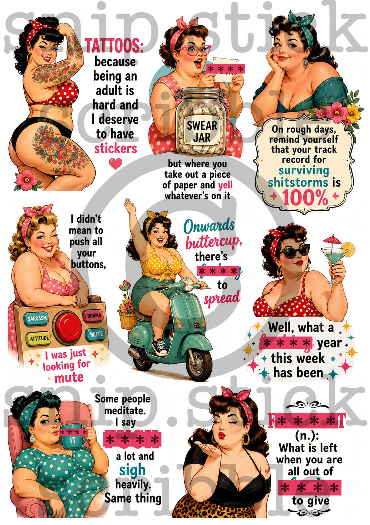 Retro Sweary Stickers